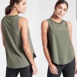 Athleta Zephyr Tank Olive Sage Green Medium